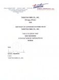 TWEETEN FIBRE COMPANY INC CERTIFICATE